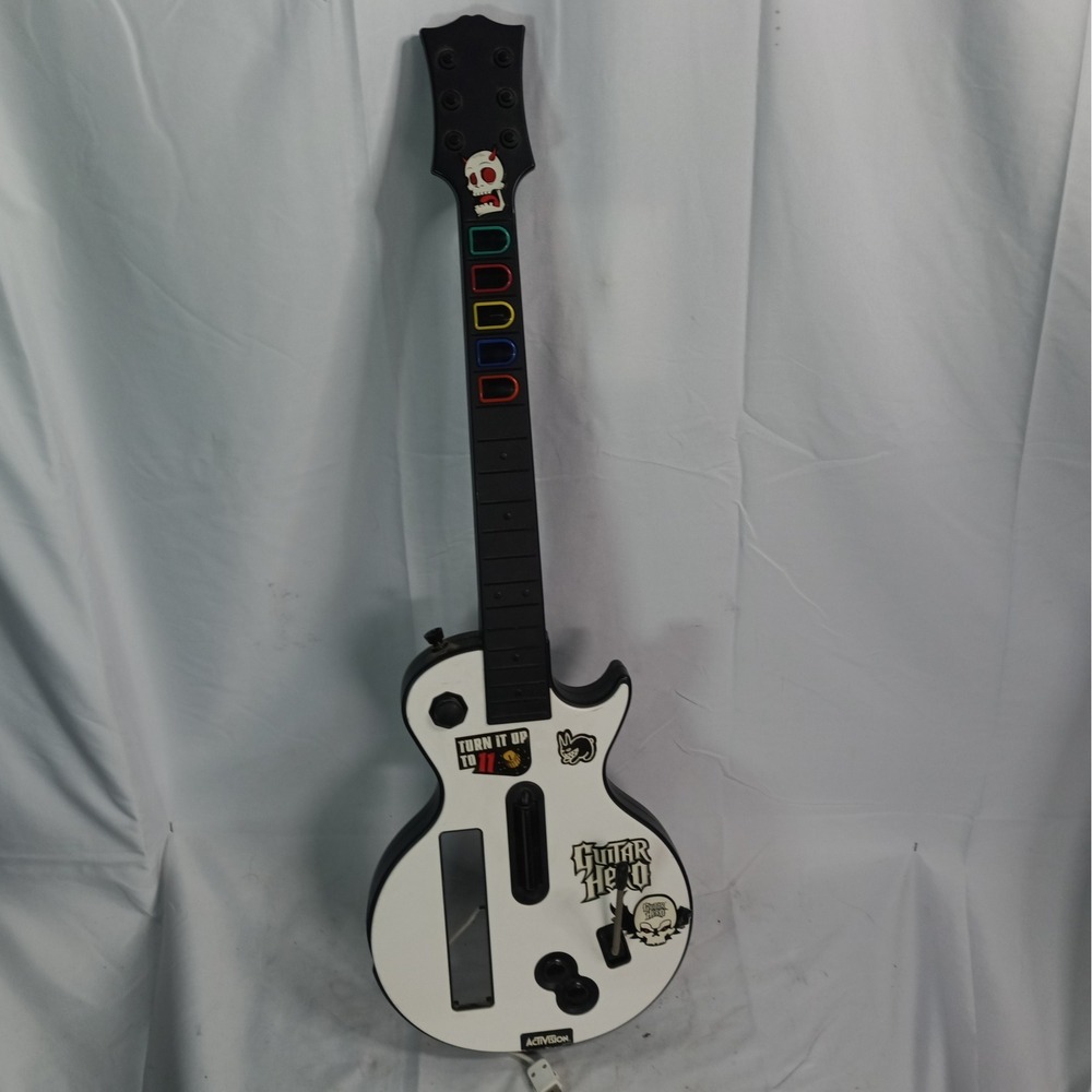 Guitar Hero Les Paul Wireless Controller Nintendo Wii White 95121.805 **AS IS**
